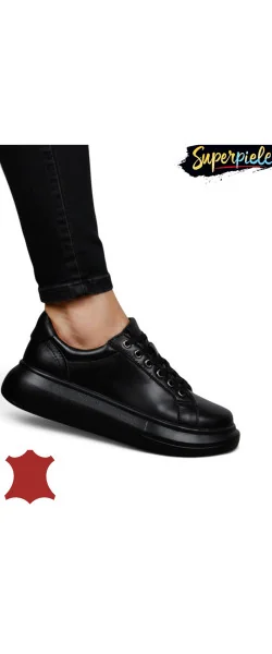 Pantofi damă casual din piele naturală cu talpă groasă