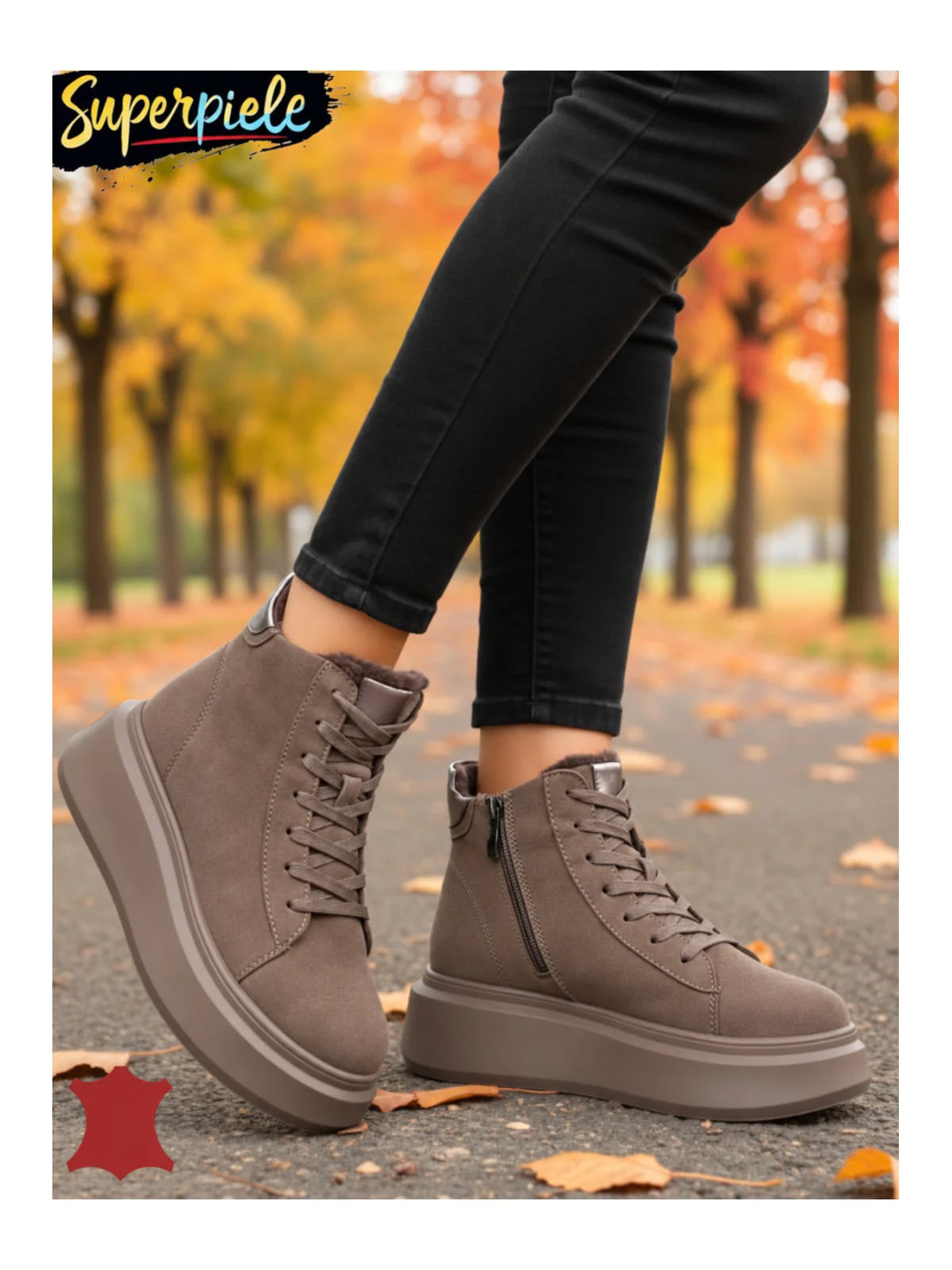Ghete casual dama piele naturala intoarsa cu talpa groasa de 5 cm Ghete casual dama piele naturala intoarsa cu talpa groasa de 5 cm