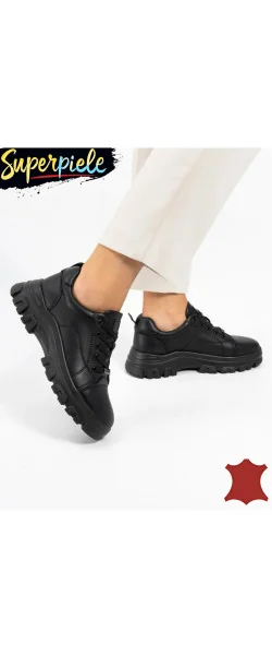 Sneakers beige Leather damă piele naturală super ușori și comozi