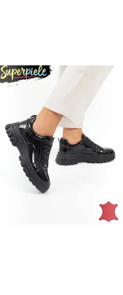 Sneakers beige Leather damă piele naturală super ușori și comozi