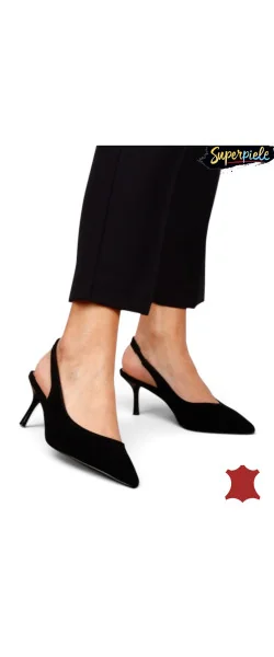 Pantofi Slingback din Piele Naturală – Toc Subțire 7 cm