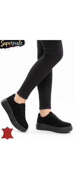 Pantofi casual dama din piele naturală cu talpa groasă