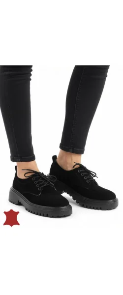 Pantofi casual intoarsa negri T-5007