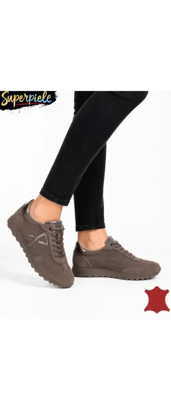 Pantofi casual damă cu talpă ușoară din piele naturală