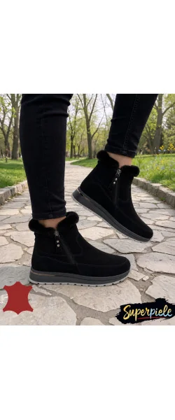 Ghete damă din Piele Naturală Întoarsă – Design Modern și Confort