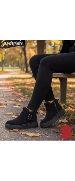 Ghete din Piele Naturală Întoarsă – Confort, Căldură și Stil