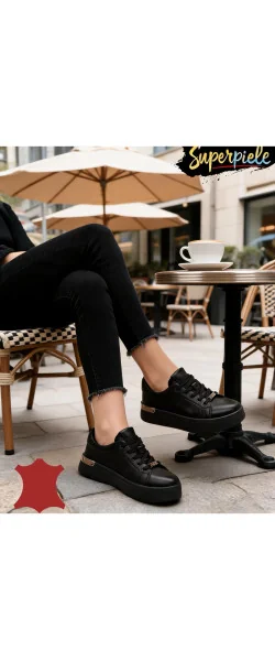 Pantofi casual damă din piele naturală cu talpă groasă