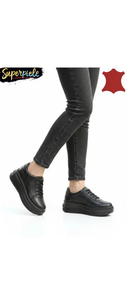 Pantofi casual dama piele naturala cu talpa groasa