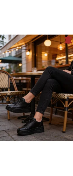 Pantofi casual dama piele naturala cu talpa inalta