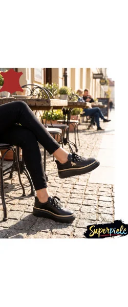 PANTOFI CASUAL DE DAMĂ DIN PIELE CU DETALIU albina