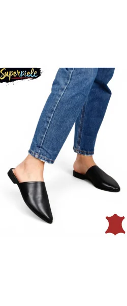 Mules damă din piele naturală handmade calitate premium