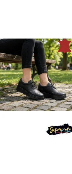 Pantofi Casual Dama perforate din Piele Naturala cu Sclipici Gold Leather |MARKO|