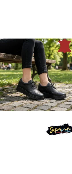 Pantofi Casual Dama perforate din Piele Naturala cu Sclipici Gold Leather |MARKO|