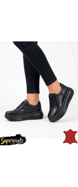 Pantofi casual dama piele naturala cu talpă groasă