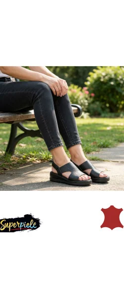 Sandale damă cu platformă din piele naturală