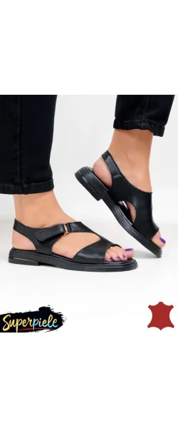 Sandale dama piele naturala cu toc mic