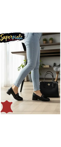 PANTOFI ELEGANTI DIN PIELE NATURALA CU TOC MIC Gros