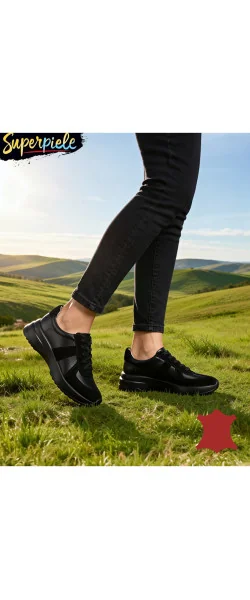 Pantofi casual damă din piele naturală întoarsă cu piele naturală