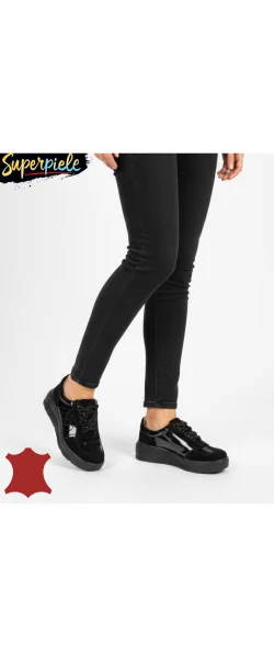 Pantofi casual damă din piele naturală cu piele întoarsă cu talpă groasa