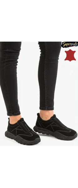 Pantofi sport casual din piele întoarsă pentru femei