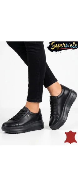 Sneakers dama piele naturala Khaki cu inimioara metalica