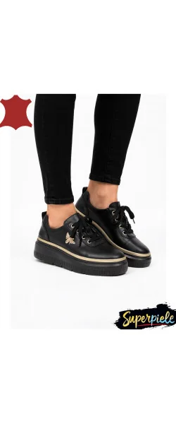 PANTOFI CASUAL DE DAMĂ DIN PIELE CU DETALIU albina