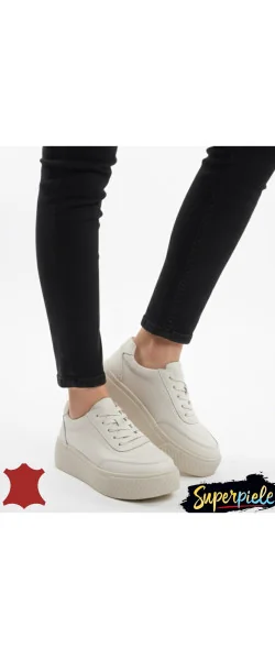 Pantofi casual dama din piele naturală cu talpa groasă
