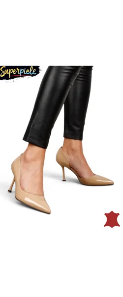 Pantofi Slingback din Piele Naturală Lăcuită – Toc Subțire 9 cm