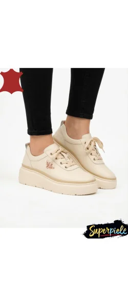 PANTOFI CASUAL DE DAMĂ DIN PIELE CU DETALIU albina