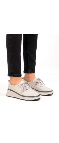 Pantofi casual dama piele naturala cu varf rotund si talpa flexibila