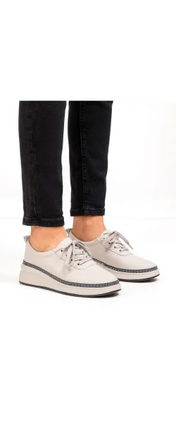 Pantofi casual dama piele naturala cu varf rotund si talpa flexibila