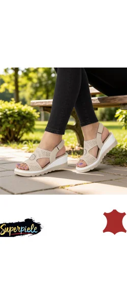 Sandale damă cu platformă din piele naturală