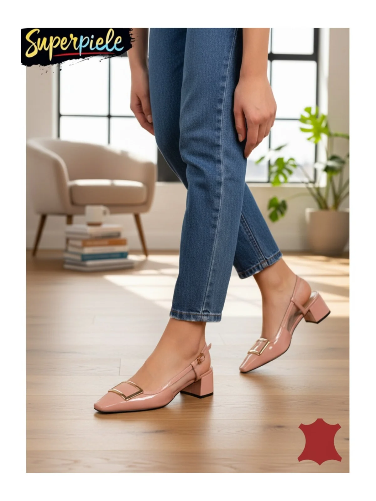 Pantofi decupați eleganți din piele naturală cu cataramă decorativă Pantofi decupați eleganți din piele naturală cu cataramă decorativă