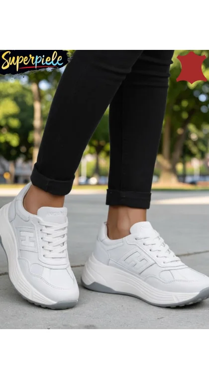 Sneakers Damă la modă din Piele Naturală cu Talpă groasă
