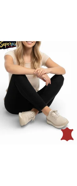 Pantofi casual damă comozi din piele naturală moale cu șireturi