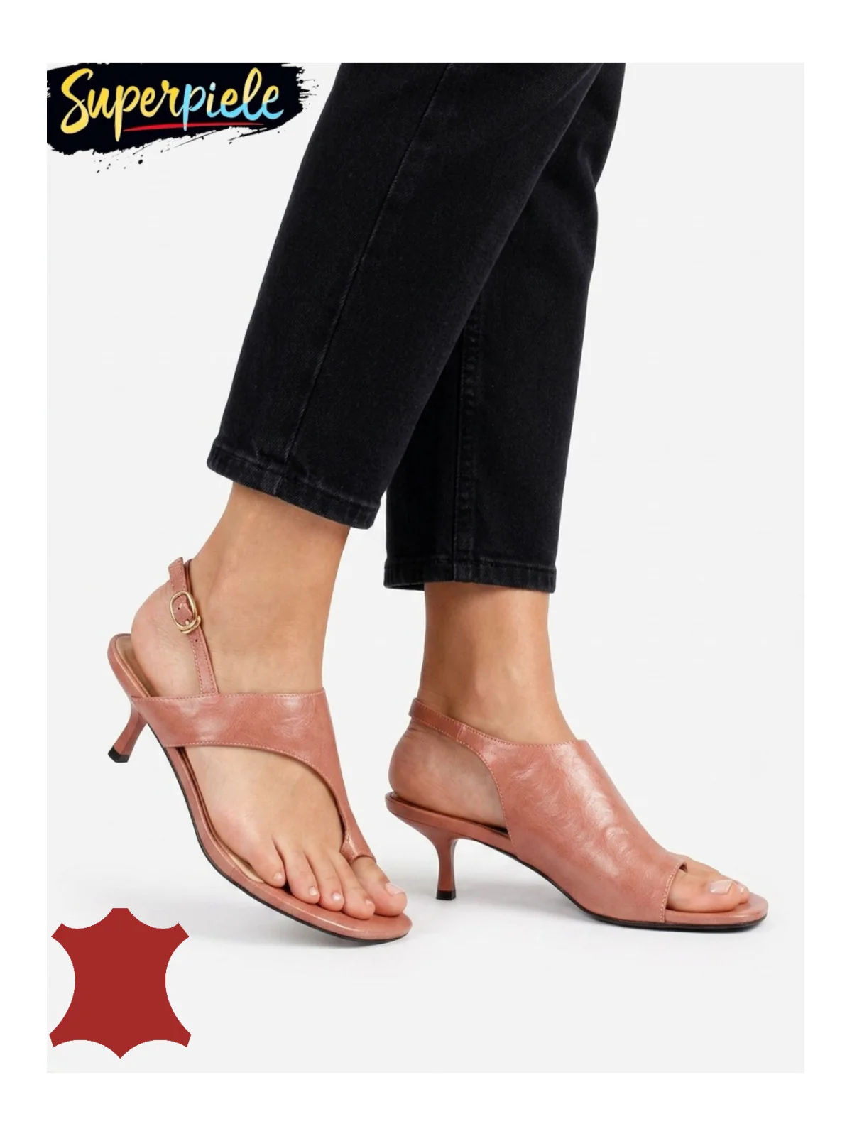 Sandale elegante din piele naturală – toc subțire
