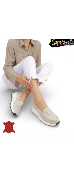 Mocasini damă piele naturală cu platformă înaltă