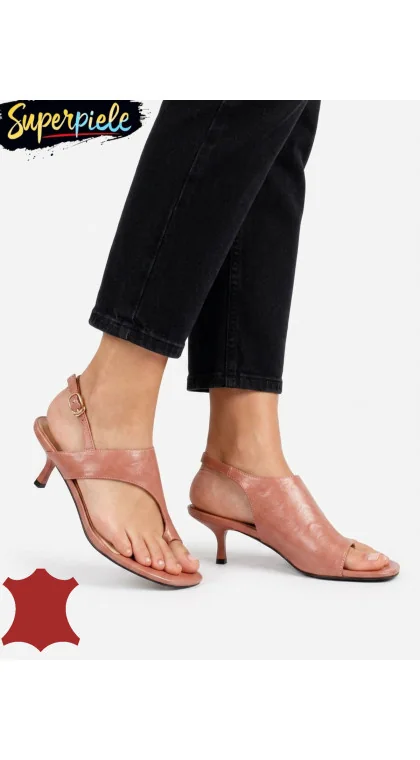 Sandale elegante din piele naturală – toc subțire
