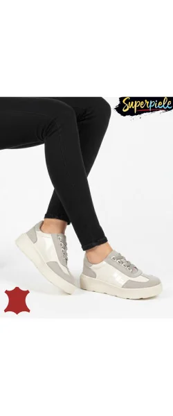 Pantofi casual damă din piele naturală cu piele întoarsă cu talpă groasa