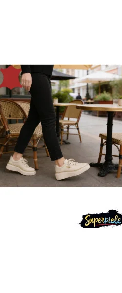 PANTOFI CASUAL DE DAMĂ DIN PIELE CU DETALIU albina