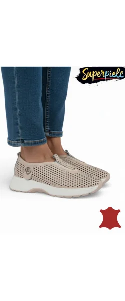 Pantofi casual dama piele naturala perforati cu talpa flexibila