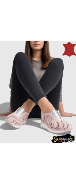 Balerini casual perforați din piele naturală Cu Accesoriu steluță