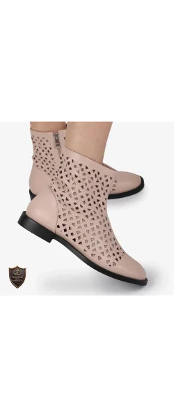 Ghete de vară perforate pentru femei din piele naturală