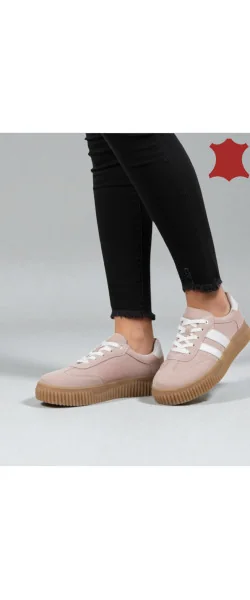 SNEAKERS DAMA CASUAL PIELE NATURALA